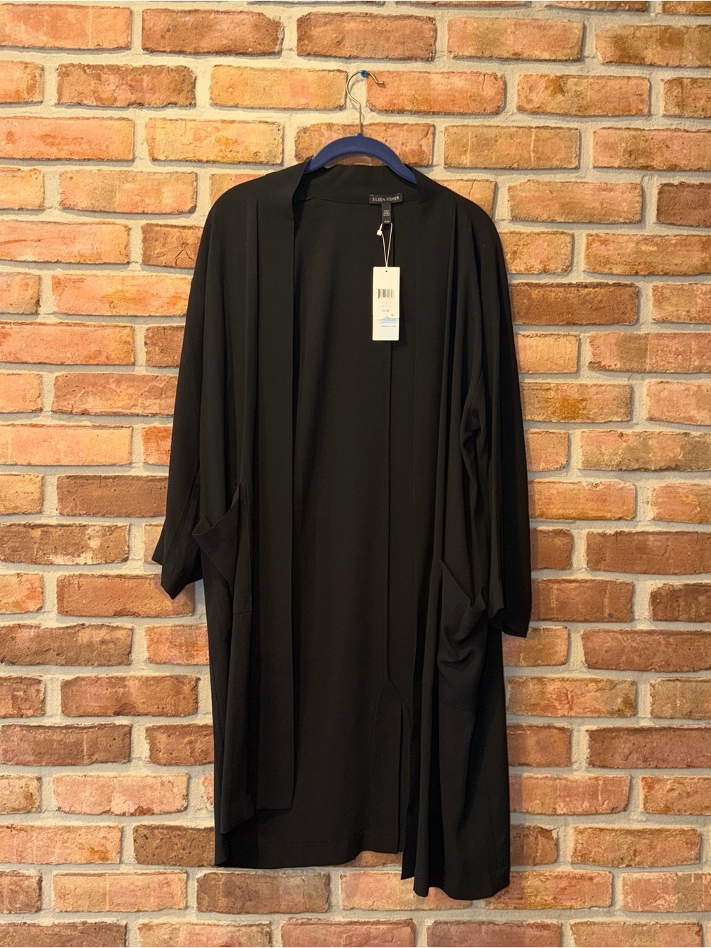 Eileen Fisher 100% Silk Black Kimono Jacket NWT Size Medium
